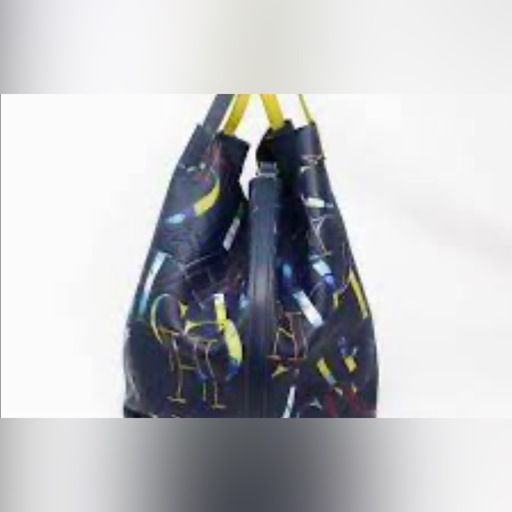 Carolina Herrera Matroska blue embossed leather shoulder bag